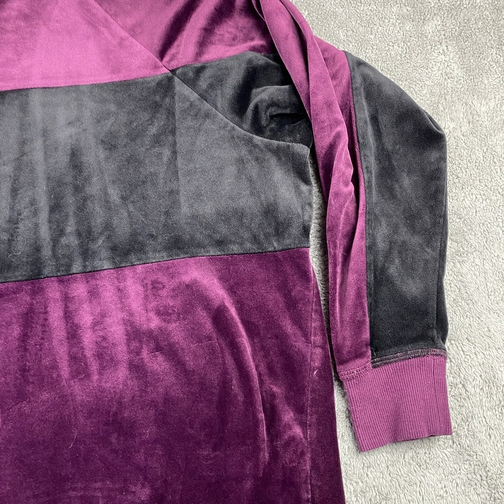 Champion Elite Velour Hoodie Pullover Womens Small Purple Black Long Sleeve - Picture 16 of 16